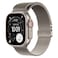 Apple Watch Ultra 3 49 mm Smartwatch, GPS + Cellular, Natural Titanium Case with Natural Titanium Milanese Loop, Large