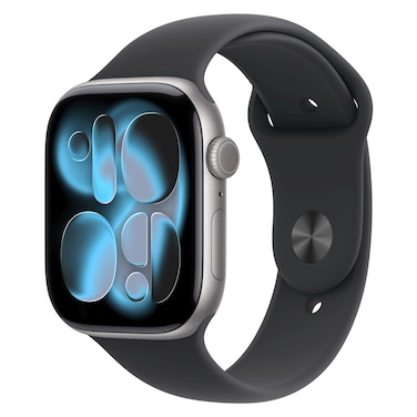 Apple Watch Series 11 42 mm Smartwatch, GPS, Space Gray Aluminum Case with Black Sport Band, Medium/Large