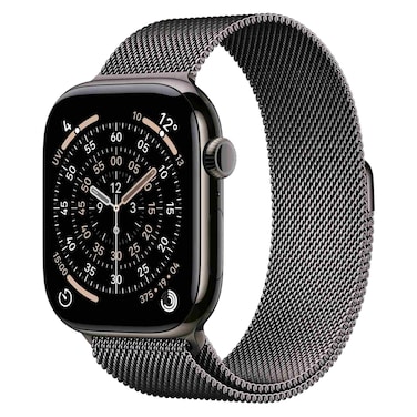 Apple Watch Series 11 46 mm Smartwatch, GPS + Cellular, Slate Titanium Case with Slate Milanese Loop, Medium/Large