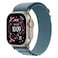 Apple Watch Ultra 3 49 mm Smartwatch, GPS + Cellular, Natural Titanium Case with Light Blue Alpine Loop, Large