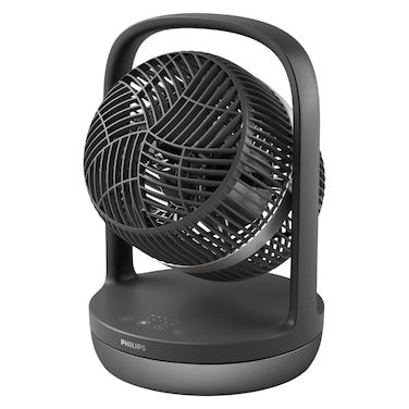 Philips 3000 Series Table Fan CX3050/01, SilentWings, 3 Speed Settings, Black and Silver