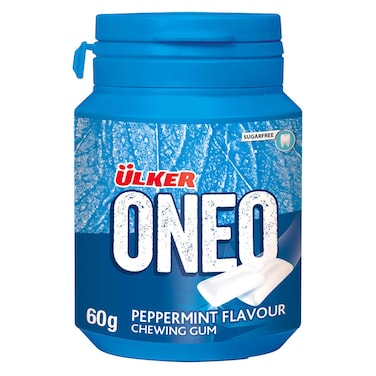 Ulker Oneo Sugarfree Peppermint Flavour Chewing Gum, 60g