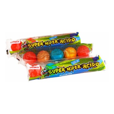 Confiteca Super Hiper Acido Mixed Flavours Bubble Gum, 17.5g