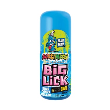 Zed Candy Screamers Big Lick Blue Razz Sour Candy Roller, 60ml