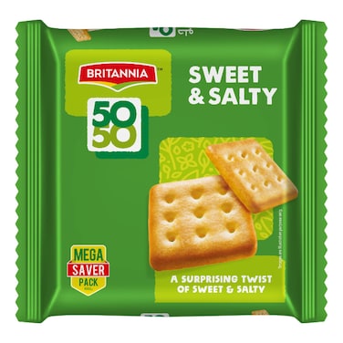 Britannia 50-50 Sweet and Salty Crackers Mega Saver Pack, 62g Pack of 10
