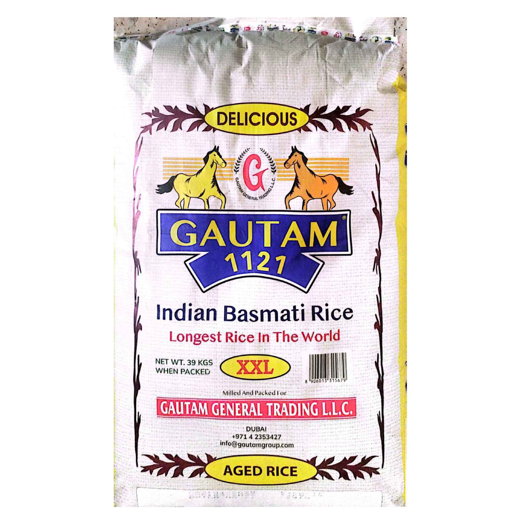 Buy Gautam Basmati Rice XXL 1121, 39kg Online | Carrefour UAE