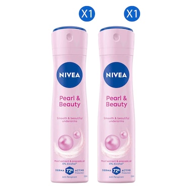Nivea Pearl &amp; Beauty Anti-Perspirant Deodorant Spray, 150ml Pack of 2