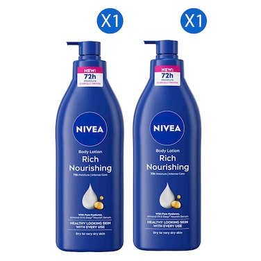 Nivea Rich Nourishing Body Lotion for Dry to Very Dry Skin, 400ml Pack of 2