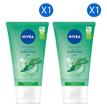 Nivea Purifying Ocean Algae Face Wash, 150ml Pack of 2