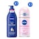 Nivea Rich Nourishing Body Lotion for Dry To Very Dry Skin, 400ml + Pearl &amp; Beauty Anti-Perspirant Deodorant Roll-on, 50ml