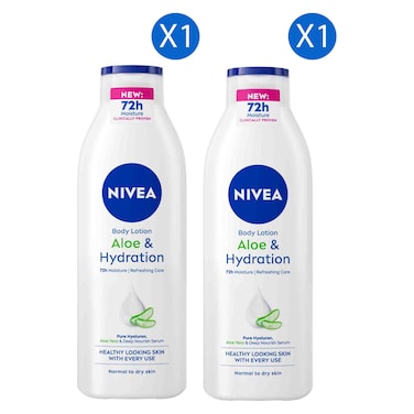 Nivea Aloe Hydration Body Lotion for Normal To Dry Skin, 250ml Pack of 2