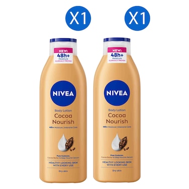 Nivea Cocoa Nourish Body Lotion for Dry Skin, 250ml Pack of 2