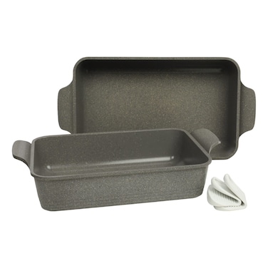 Rectangular Shaped Baking Pan Set with Silicone Grabber