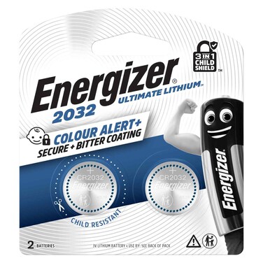 Energizer Ultimate Lithium 2032 Coin Batteries, 3 V, 2 PCS