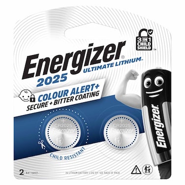 Energizer Ultimate Lithium 2025 Coin Batteries, 3 V, 2 PCS