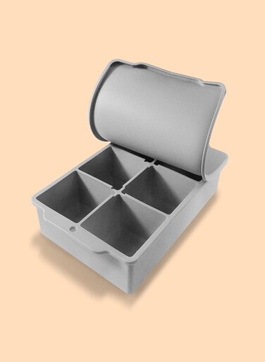 Ice Cube Tray with Lid Easy Release 6 Grid Square Ice Cube Mold For Tea Beverage Coffee Fruit Yogurt