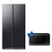 Samsung, 655L, AI Side by Side Refrigerator, Black, RS70F65Q1FA + Samsung Microwave, MS40DG5504AGSG