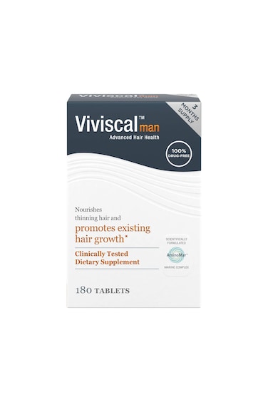 Viviscal Man Advanced Health Hair Growth Supplements for Men with Marine Collagen Complex, Flaxseed &amp; Horsetail Plant Extract, Vitamin C &amp; Zinc Nourish Thinning Hair &amp; Promotes Hair Growth, 180 Count