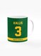 Designer Printed Coffee Mug with Heavy Duty Handle 11oz Ceramic Personalised Gift Mugs Cup [Microwave Safe &amp; Dishwasher Proof ] - Cricket Player - Jacques Kallis, Jersey Number - 3