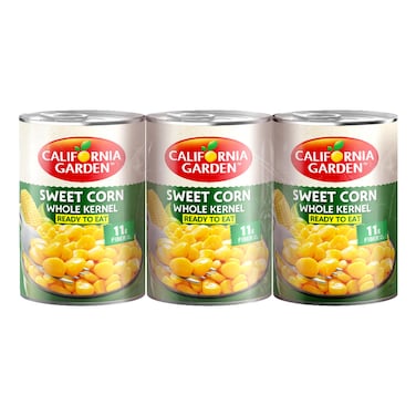 كاليفورنيا غاردن ذرة حلوة كاملة الحبة في محلول ملحي، جاهزة للأكل، 400 غرام حزمة من 3