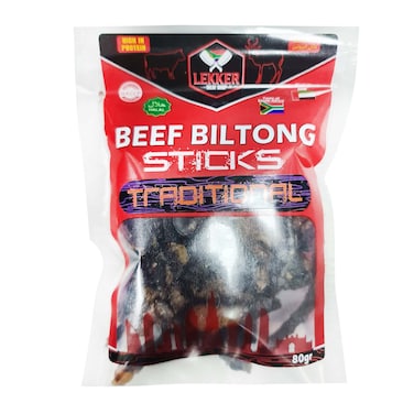 Lekker Biltong Sticks Traditional 80g