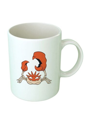 Print Pok&Atilde;&copy;mon Kingler Printed Mug White/Red/Beige