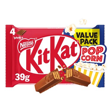 Nestle KitKat 4 Fingers Popcorn Milk Chocolate Wafer Bar, 39g