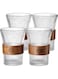 4PCS Glass Coffee Mug 9oz with Bamboo Sleeve,Espresso Cups Drinking Cup set, Home Essential Glass Tumblers for Beer, Cocktail, Tea and Latte Clear
