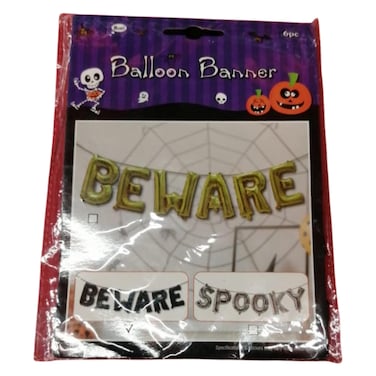 Beware Spooky Balloon Banner