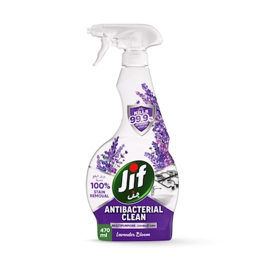 Jif Antibacterial Clean Multipurpose Spray, Lavender Bloom, 470ml