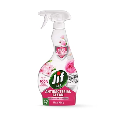 Jif Antibacterial Clean Multipurpose Spray, Floral Musk, 470ml