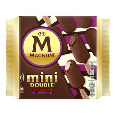 Wall's Magnum Mini Double Chocolate Ice Cream Bar + Mulberry Ice Cream Bar, 345ml