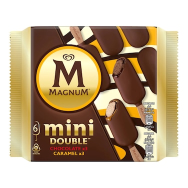 Wall's Magnum Mini Double Chocolate Ice Cream Bar + Caramel Ice Cream Bar, 345ml