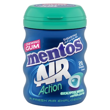 Mentos Air Action Sugarfree Eucalyptus Menthol Chewing Gum, 49g