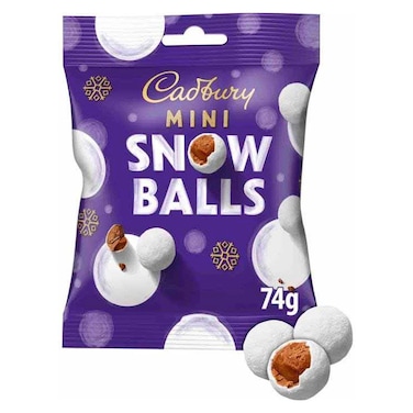 Cadbury Mini Snow Balls Chocolate Bag, 74g