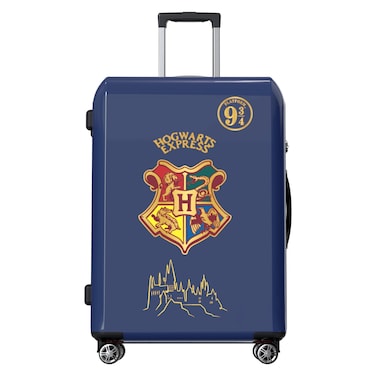 Hogwart 8 Wheel Luggage Hard Trolley, Medium, Blue, 65cm
