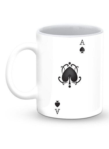 Premium Ace Of Spades Designer Mug White/Black