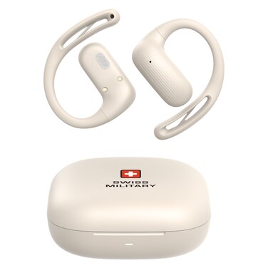Swiss Military Delta 7 Pro Truly Wireless Bluetooth Open-Ear Earbuds, White