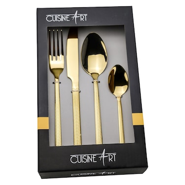 CuisineArt Sama, 16 Pcs Cutlery Set, Shiny Gold