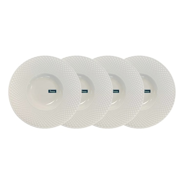 HomePro Imperial, 4 Pcs Porcelain Soup Plate, White, 20cm