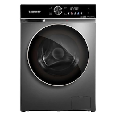 Westpoint Front Load Washer and Dryer WDMT1012E, 10/7 kg, 14 Wash Programs, 1200 rpm, Silver and Black