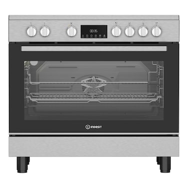 Indesit Cooker RIN9EV820205XME, 90 cm, Stainless Steel, Inox, 5 Ceramic Burners