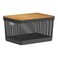 Grid Basket with Bamboo Lid, Black, 20 L