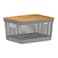 Grid Basket with Bamboo Lid, Grey, 8 L