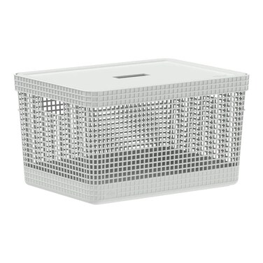 Grid Basket with Lid, White, 20 L