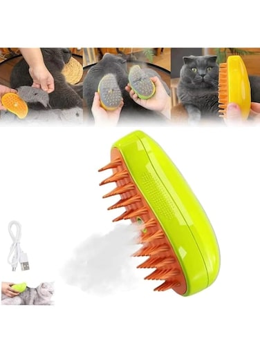 NERVUP Cat Steam Brush,3 In1 Steamy Cat Brush with Leave-On Essence, Cat Steamy Brush for Cat, Multifunctional Cat Steamer Brush, Cat Grooming Brush Pet Hair Removal Comb for Cat and Dog (B)