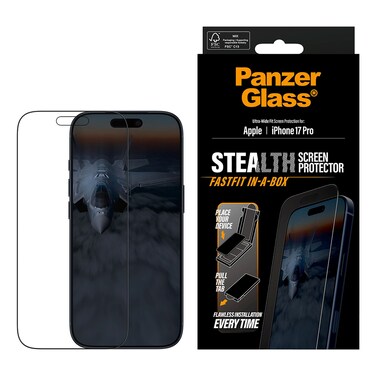بانزر غلاس واقي الشاشة بتغطية فائقة العرض وميزة التخفي لهاتف آيفون 17 برو