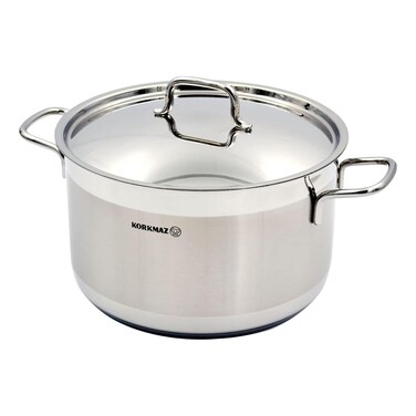 كوركماز ألفا قدر عميق جدًا من الفولاذ المقاوم للصدأ 30 سم - فضي