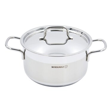 Korkmaz Alfa, Stainless Steel Casserole, Silver, 24cm