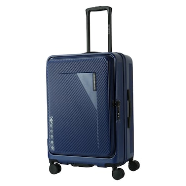 Cosmo Onyx Luggage Hard Trolley, Medium, Blue, 65cm